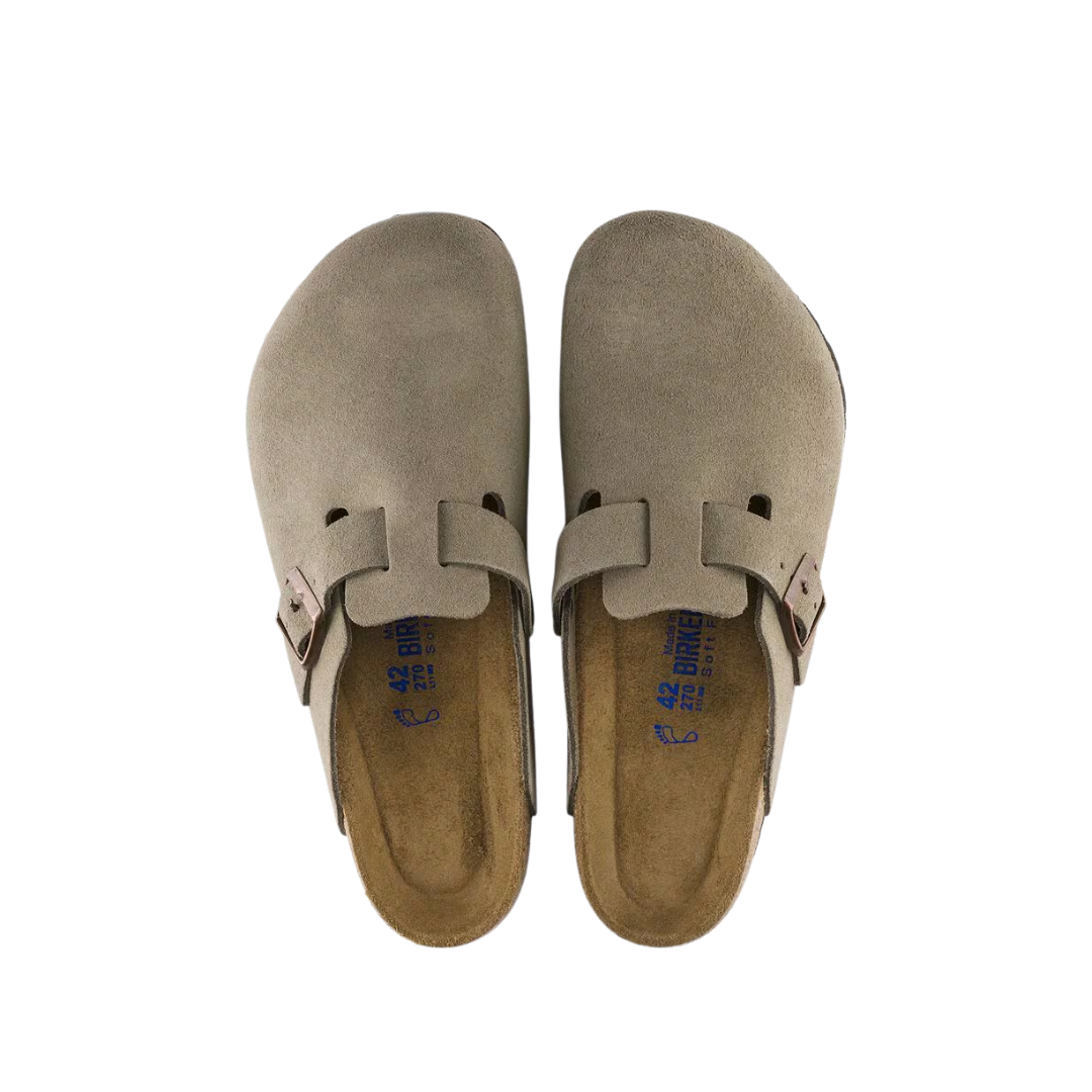 Birkenstock Boston Soft Footbed Suede Taupe