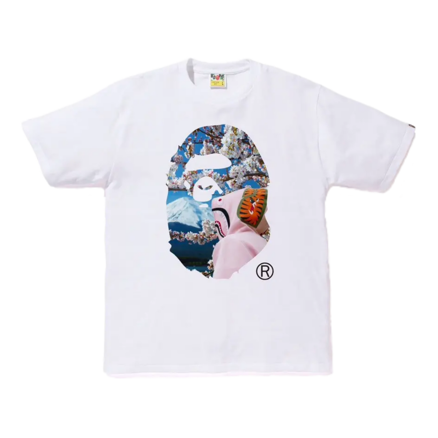 BAPE Sakura Ape Head Photo I Tee White