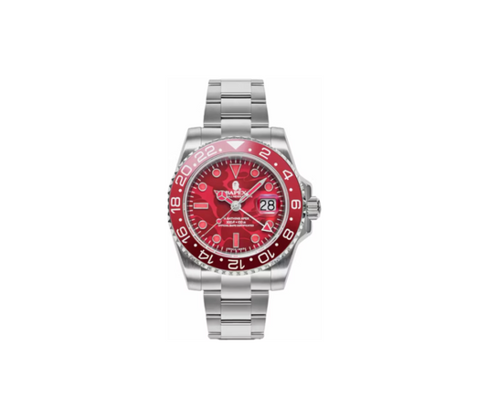 BAPE Type 2 BAPEX Color Camo Watch Red