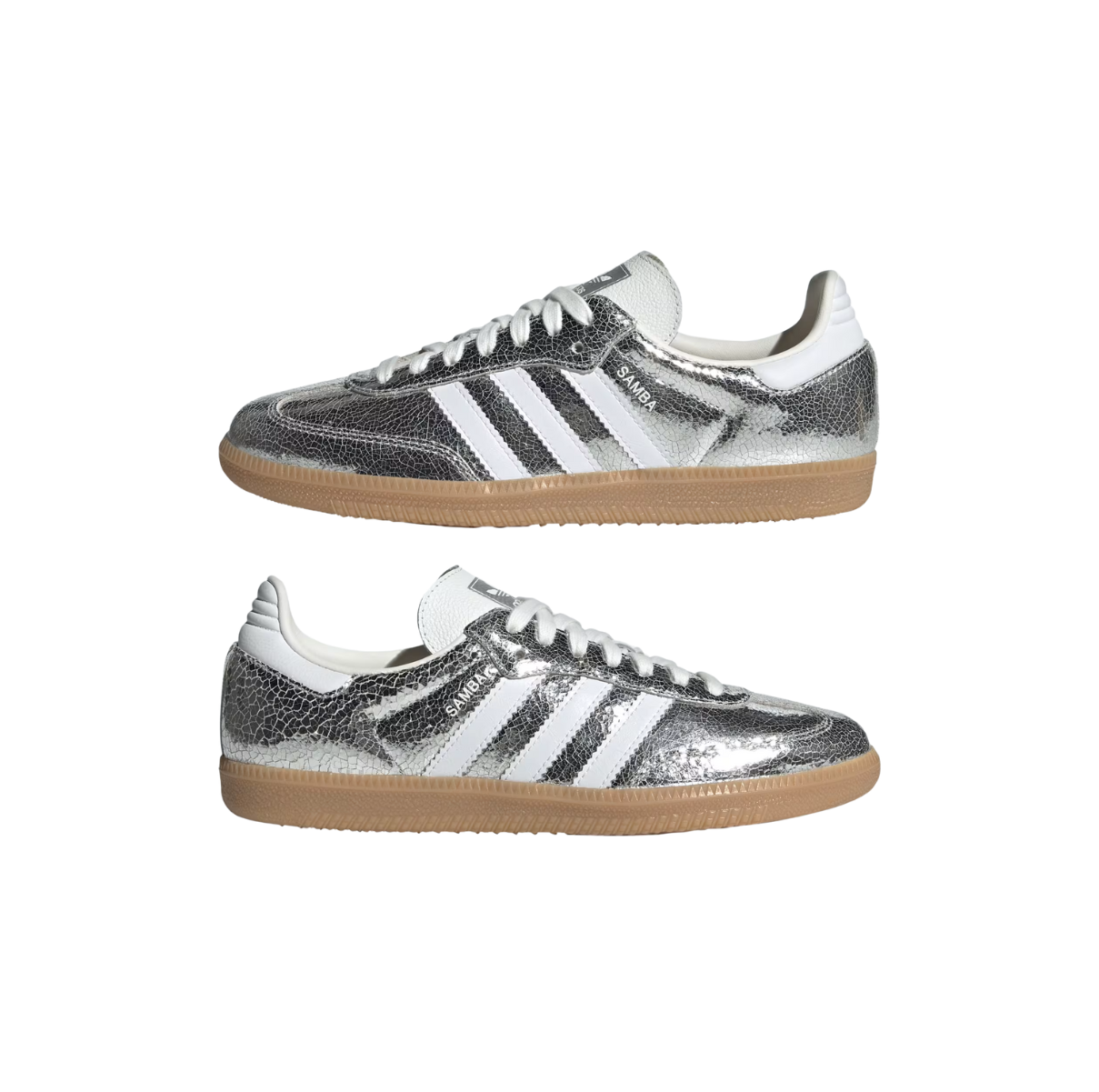 adidas Samba OG Silver Metallic Cracked Leather