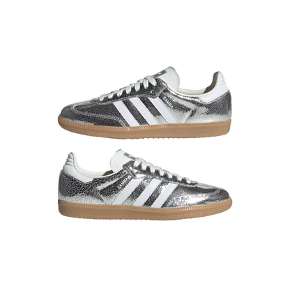 adidas Samba OG Silver Metallic Cracked Leather