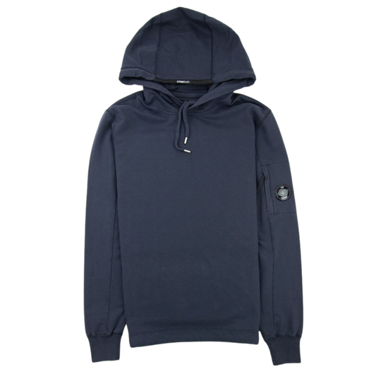 CP Company Sweatshirt Hooded Open Light Fleece Navy