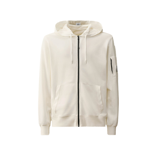 C.P. Company Light Fleece Hooded Open Sweatshirt