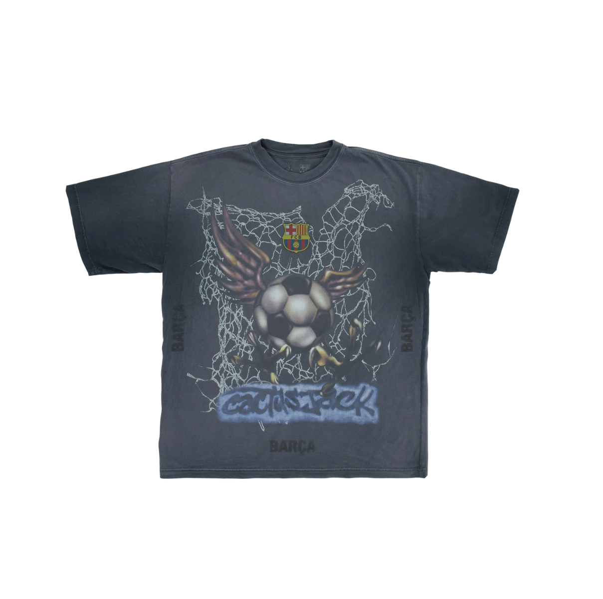 Travis Scott x FC Barcelona Washed Spray Logo Tee