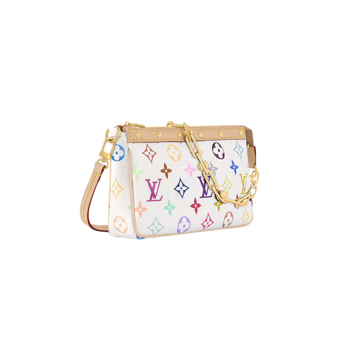 Louis Vuitton x Takashi Murakami Pochette Accessoires White Multicolored