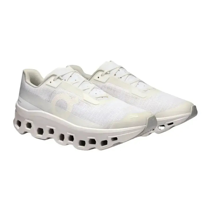 On Men's Cloudmonster Void  White/White