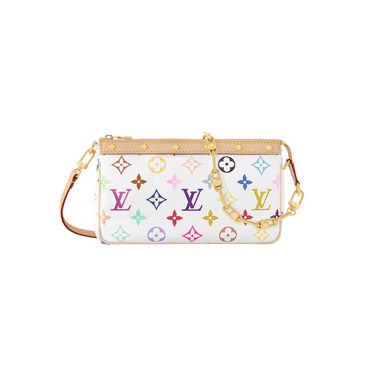 Louis Vuitton x Takashi Murakami Pochette Accessoires White Multicolored