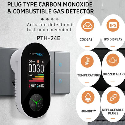 Protmex Portable Carbon Monoxide Detectors & Natural Gas Detector Plug in