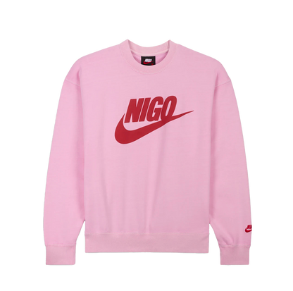 Nike x Nigo Fleece Crew Neck Sweatshirt Pink