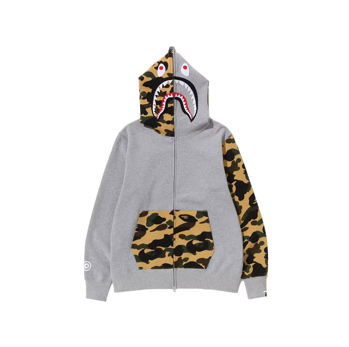 BAPE 1st Shark Camo Full Zip Hoodie (SS23) Grey