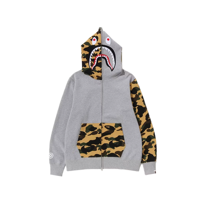 BAPE 1st Shark Camo Full Zip Hoodie (SS23) Grey