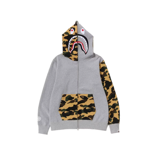 BAPE 1st Shark Camo Full Zip Hoodie (SS23) Grey