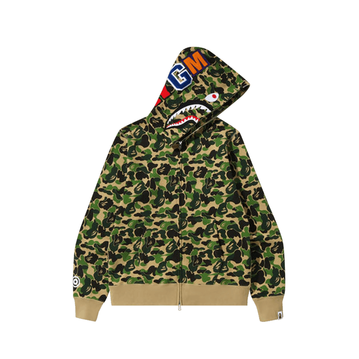 BAPE ABC Camo Shark Full Zip Hoodie Green