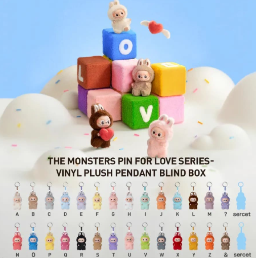 Pop Mart Labubu The Monsters Pin for Love Series (N-Z)
