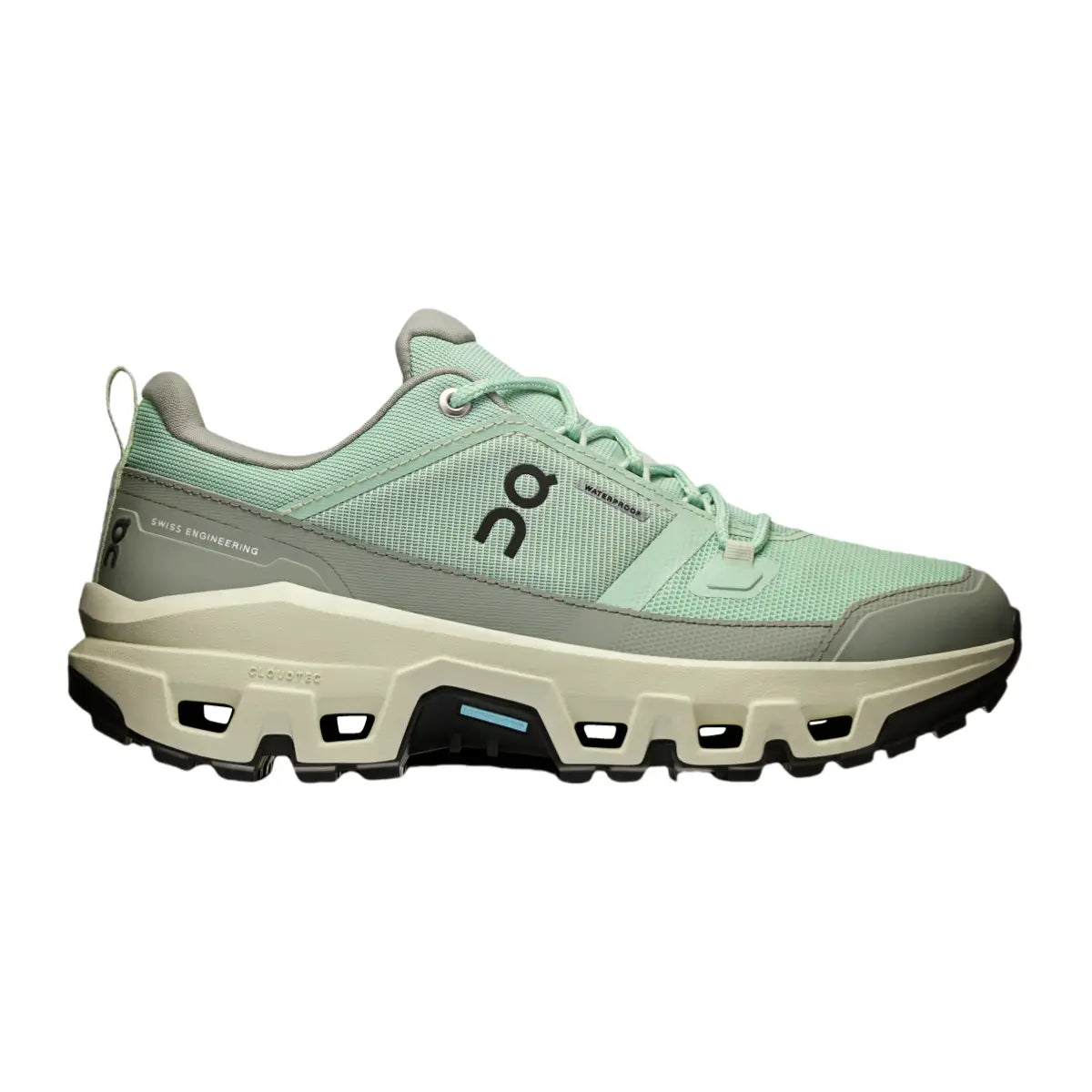 On Women's Cloudrock Low Waterproof Mineral/Aloe
