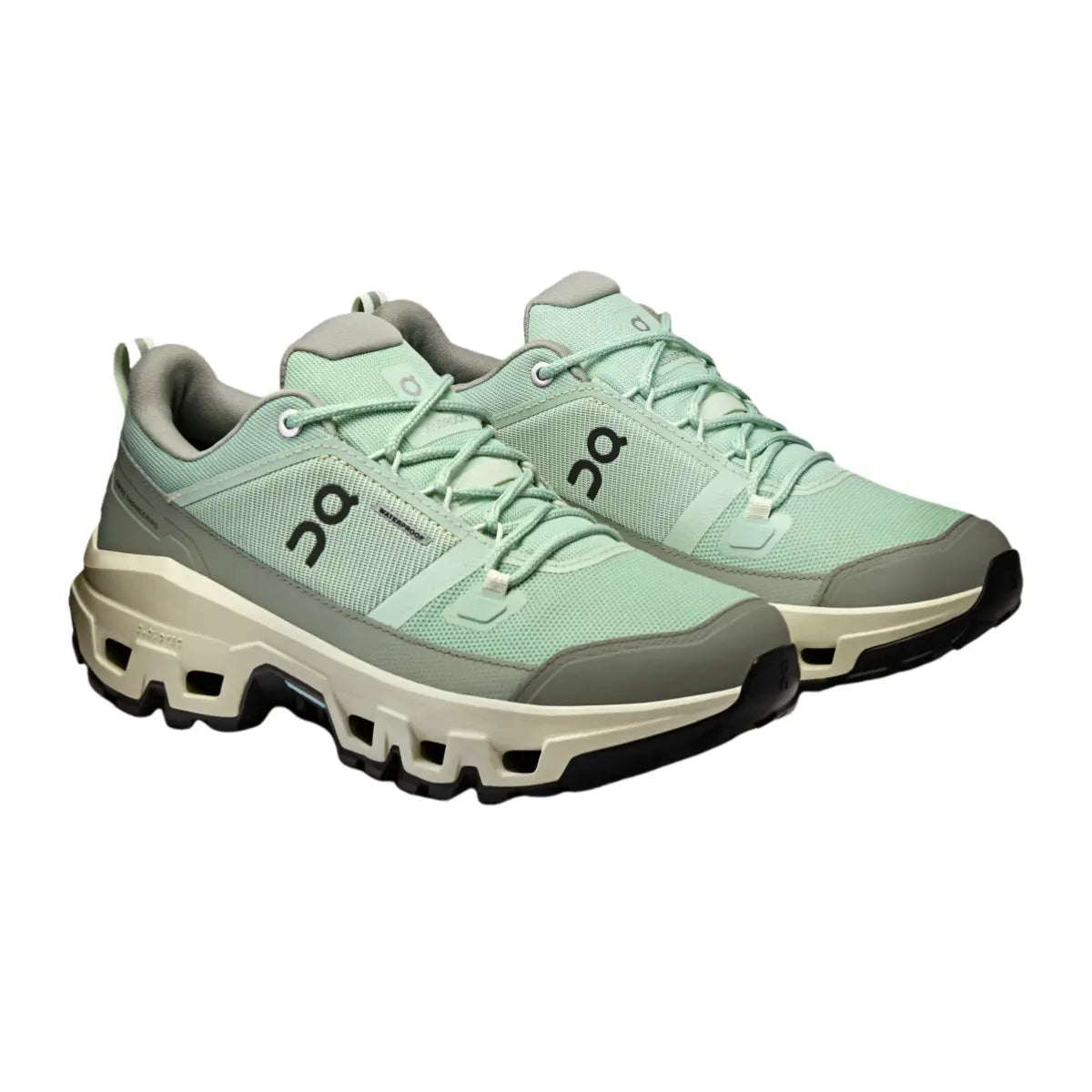 On Women's Cloudrock Low Waterproof Mineral/Aloe