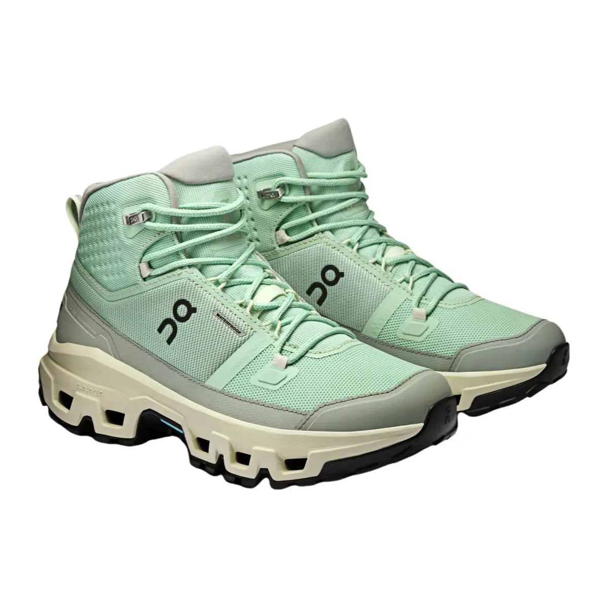 On Women's Cloudrock Mid Waterproof  Mineral/Aloe