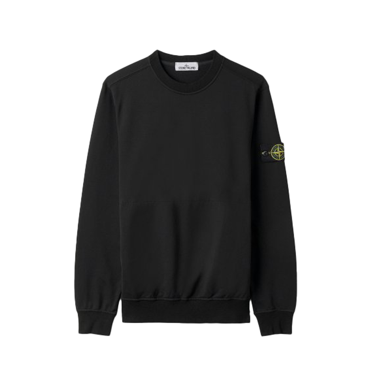 Stone Island Brushed Cotton Fleece Crewneck Sweater Black