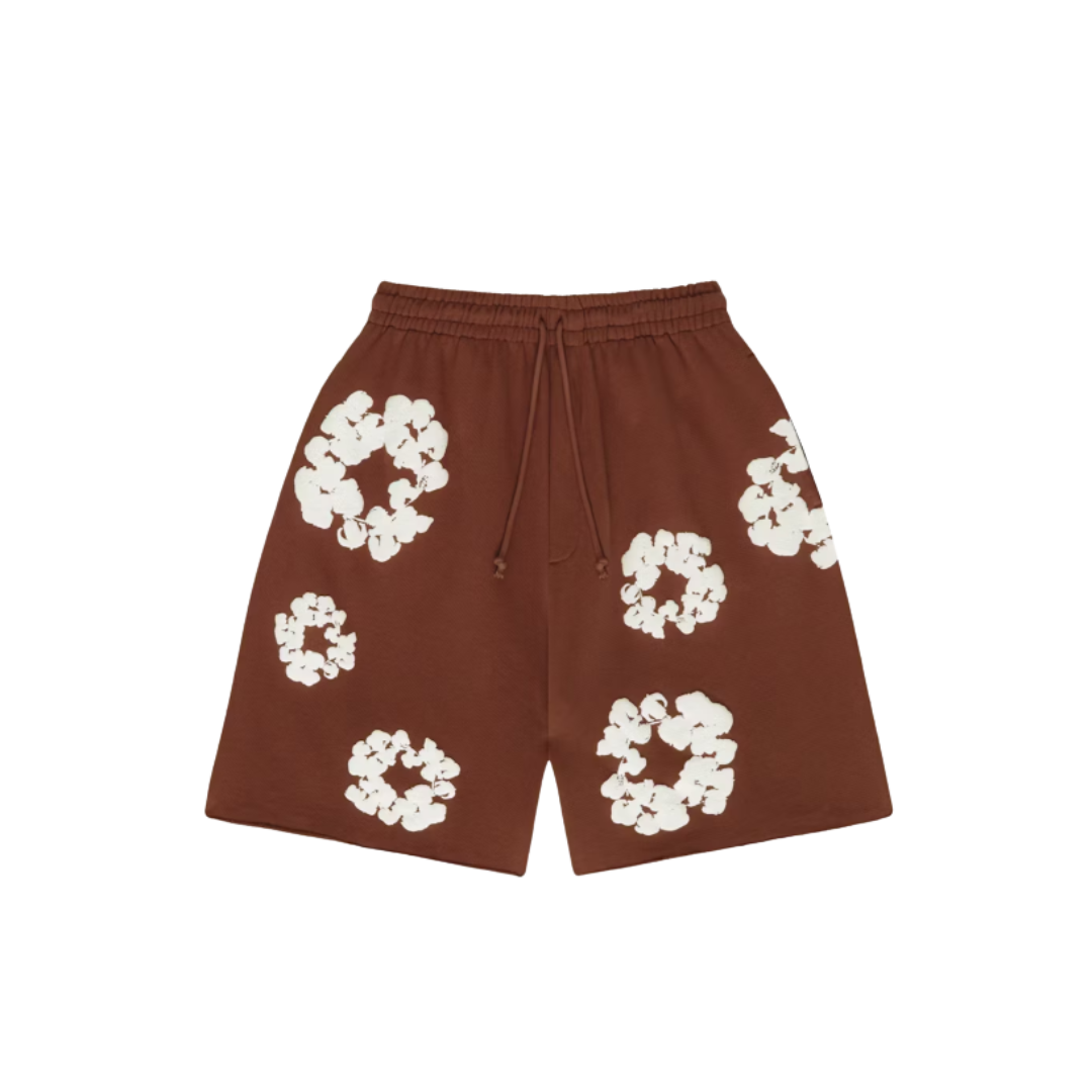 Denim Tears The Cotton Wreath Shorts Marrón