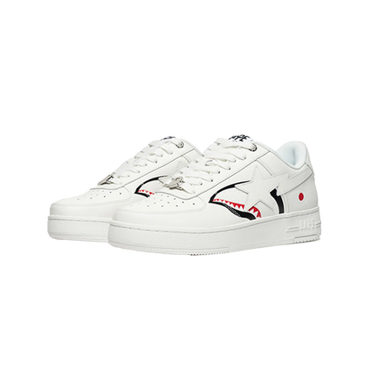 A Bathing Ape Bape Sta Low Shark Pack White