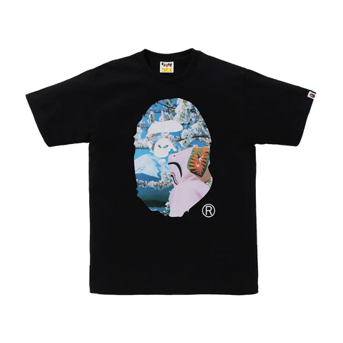 BAPE Sakura Ape Head Photo I Tee Black