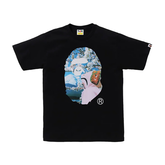 BAPE Sakura Ape Head Photo I Tee Black