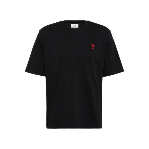 Ami Paris Small Red Ami De Coeur T-shirt Black