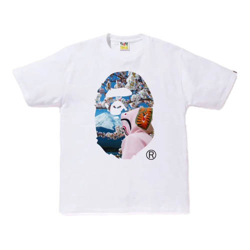 BAPE Sakura Ape Head Photo I Tee White